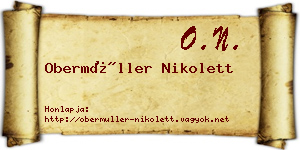 Obermüller Nikolett névjegykártya